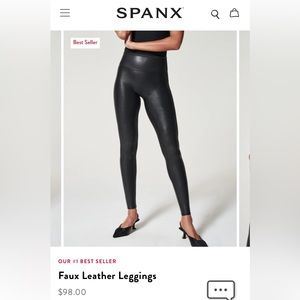 Navy Blue Spanx faux leather leggings XL